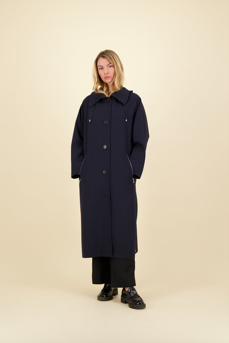 PARKA CHLOE en gabardine de laine déperlante disponible en coloris blueblack