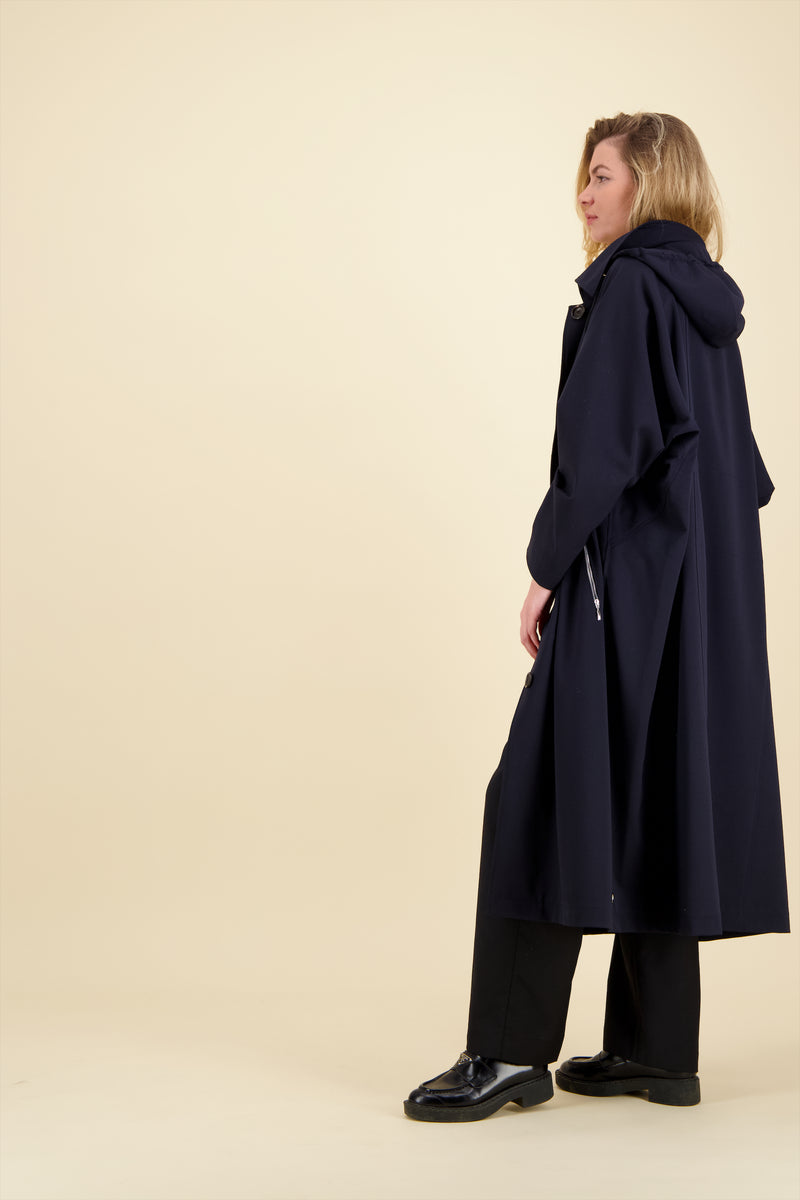 PARKA CHLOE en gabardine de laine déperlante disponible en coloris blueblack