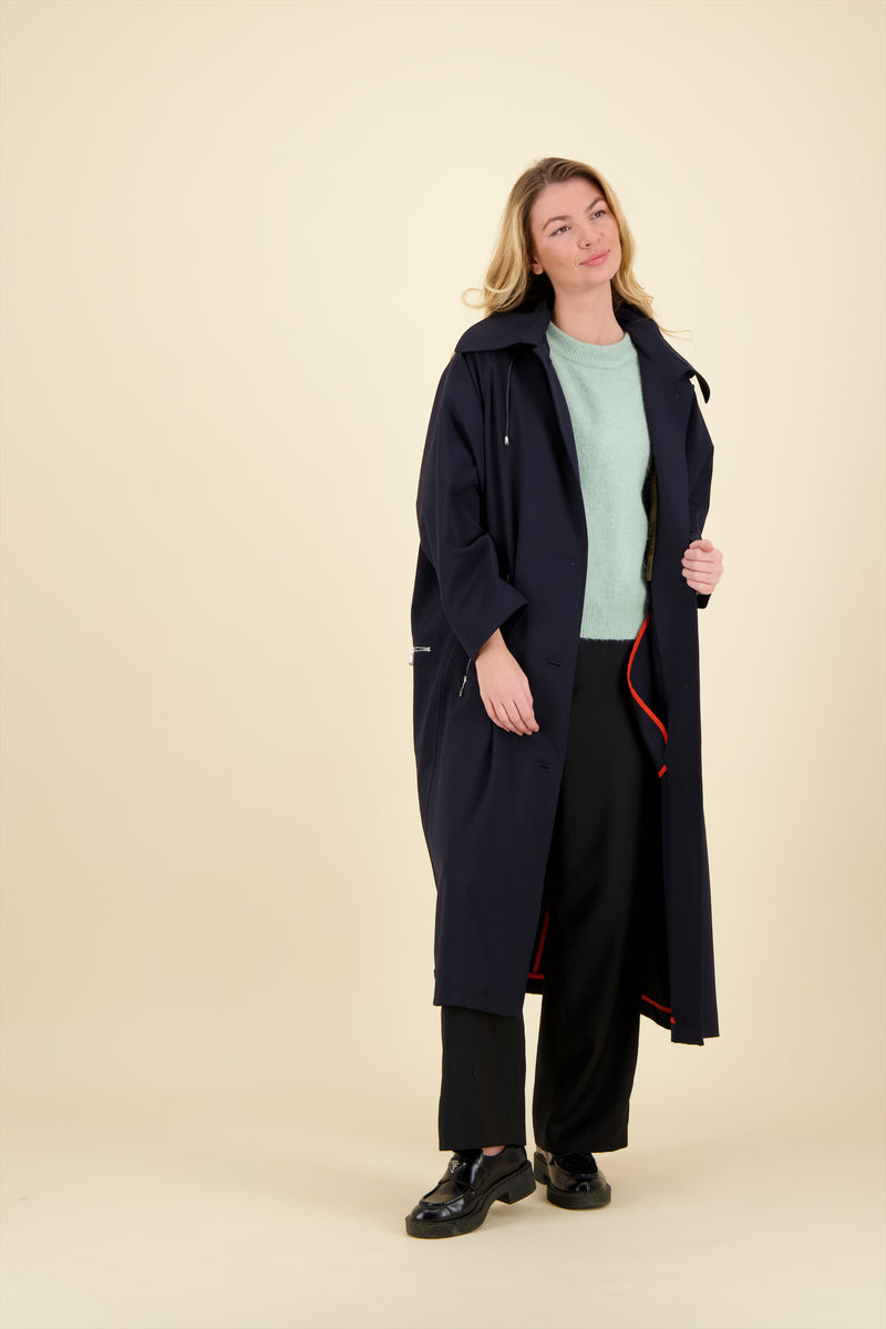 PARKA CHLOE en gabardine de laine déperlante disponible en coloris blueblack