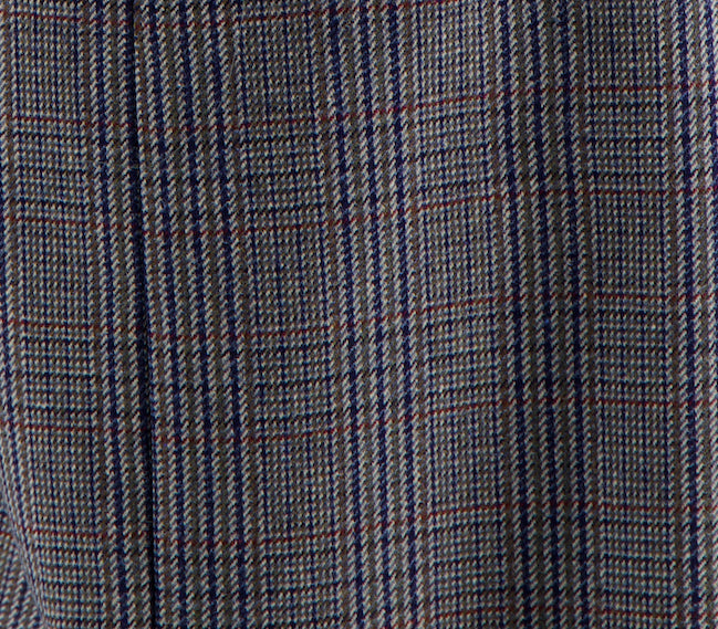 MANTEAU CLIO en lainage à carreaux coloris bleu/taupe