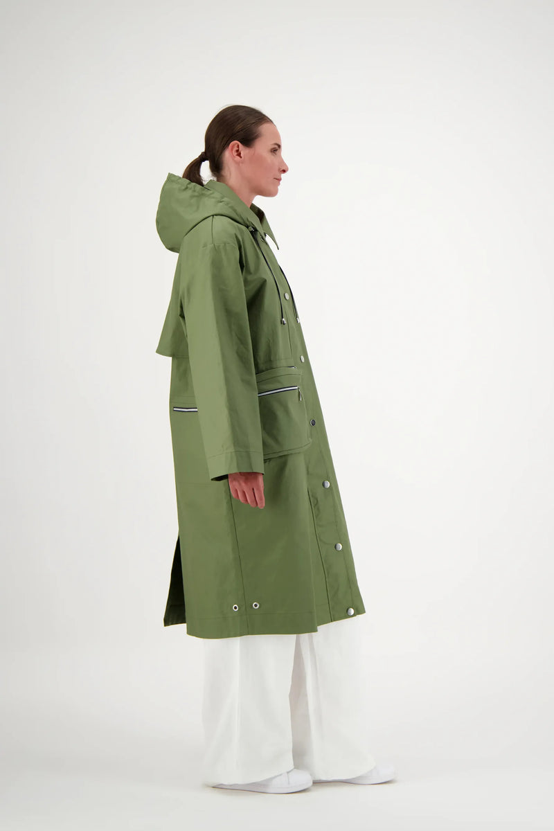 PARKA EMMA EN COTON DÉPERLANT OLIVE