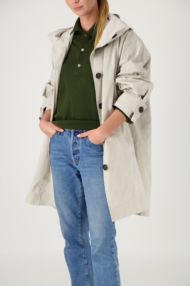 PARKA EVA en coton déperlant coloris craie