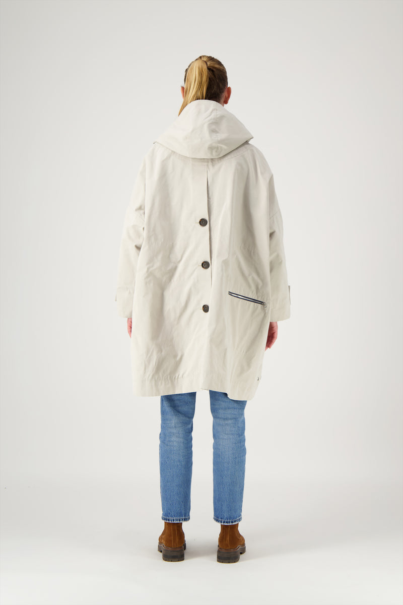 PARKA EVA en coton déperlant coloris craie