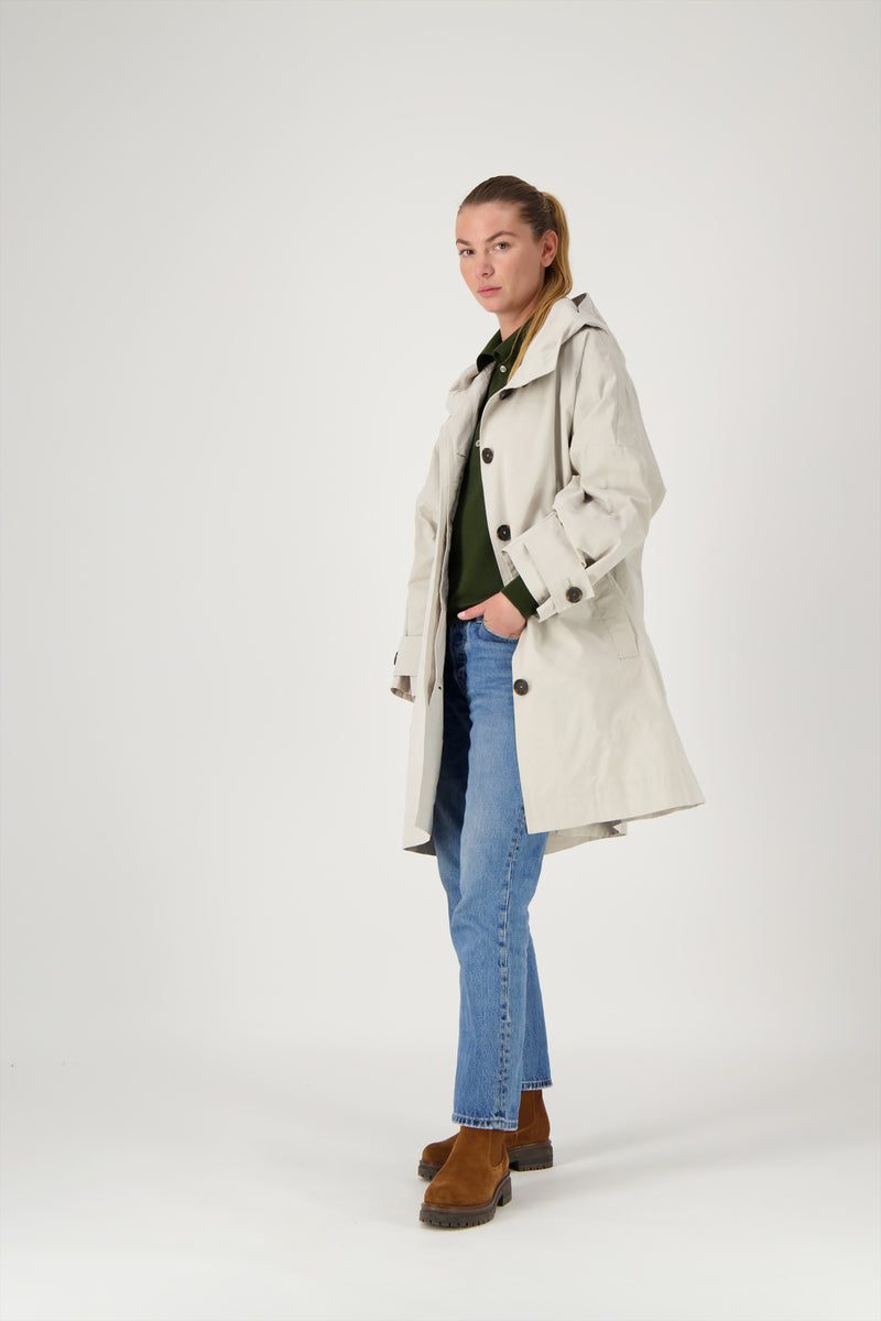 PARKA EVA en coton déperlant coloris craie