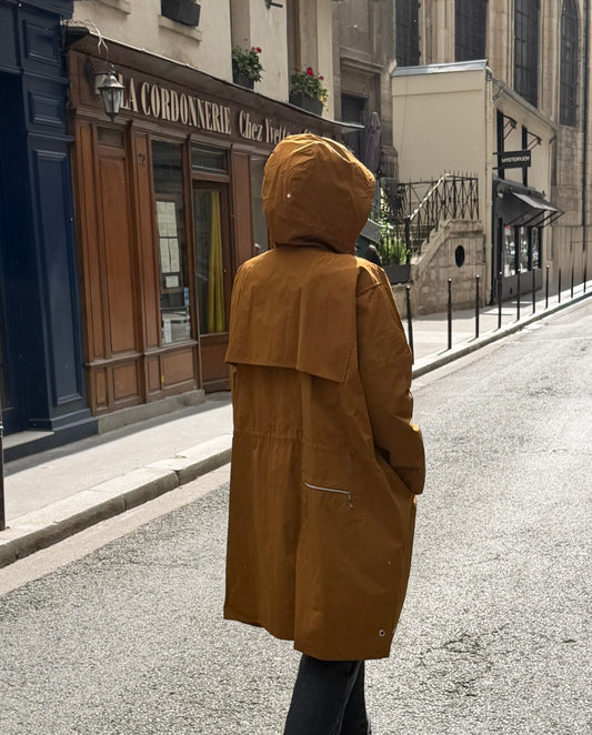 PARKA TINA EN COTON DÉPERLANT TABAC