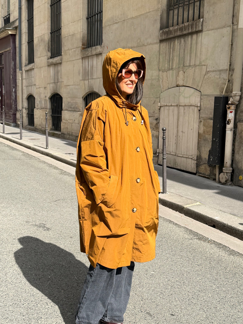 PARKA TINA EN COTON DÉPERLANT TABAC