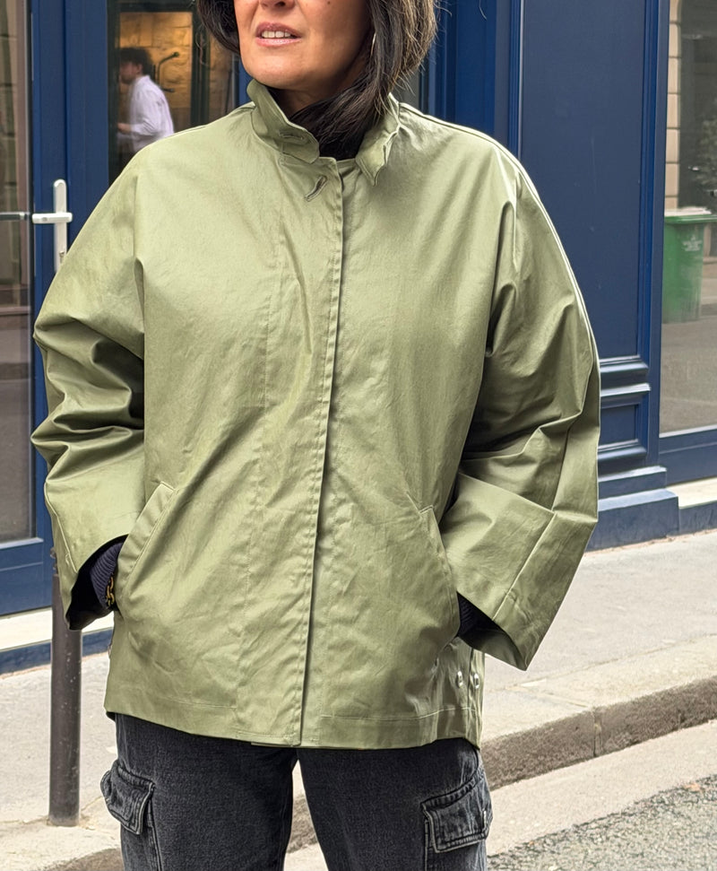 BLOUSON SACHA EN COTON DÉPERLANT OLIVE