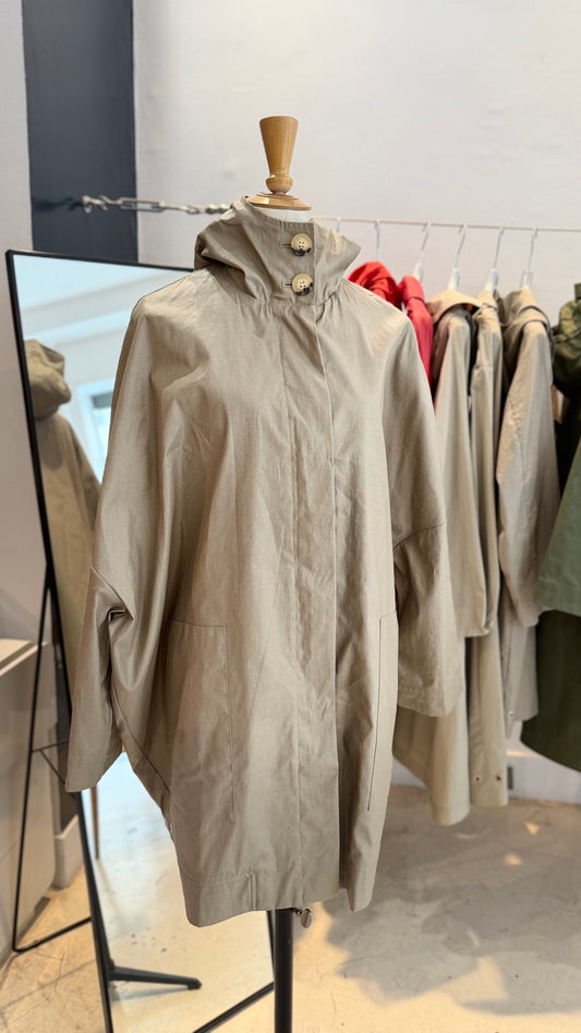 PARKA MAYA EN LIN ENDUIT DÉPERLANT ARGILE