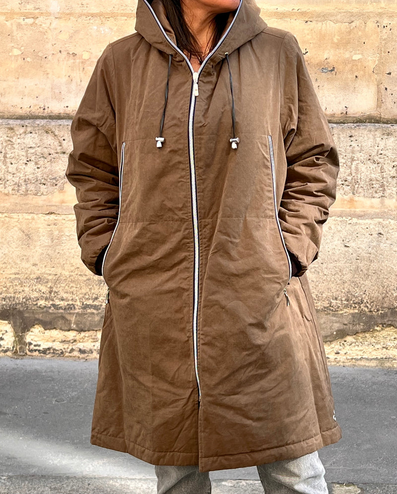 PARKA UNISEXE BARBARA en coton ouatiné déperlant coloris bronze