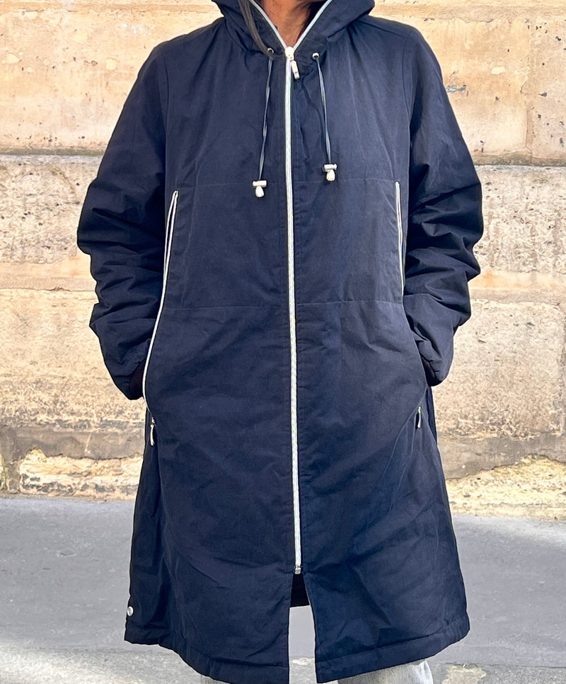 PARKA UNISEXE BARBARA en coton ouatiné déperlant coloris blueblack