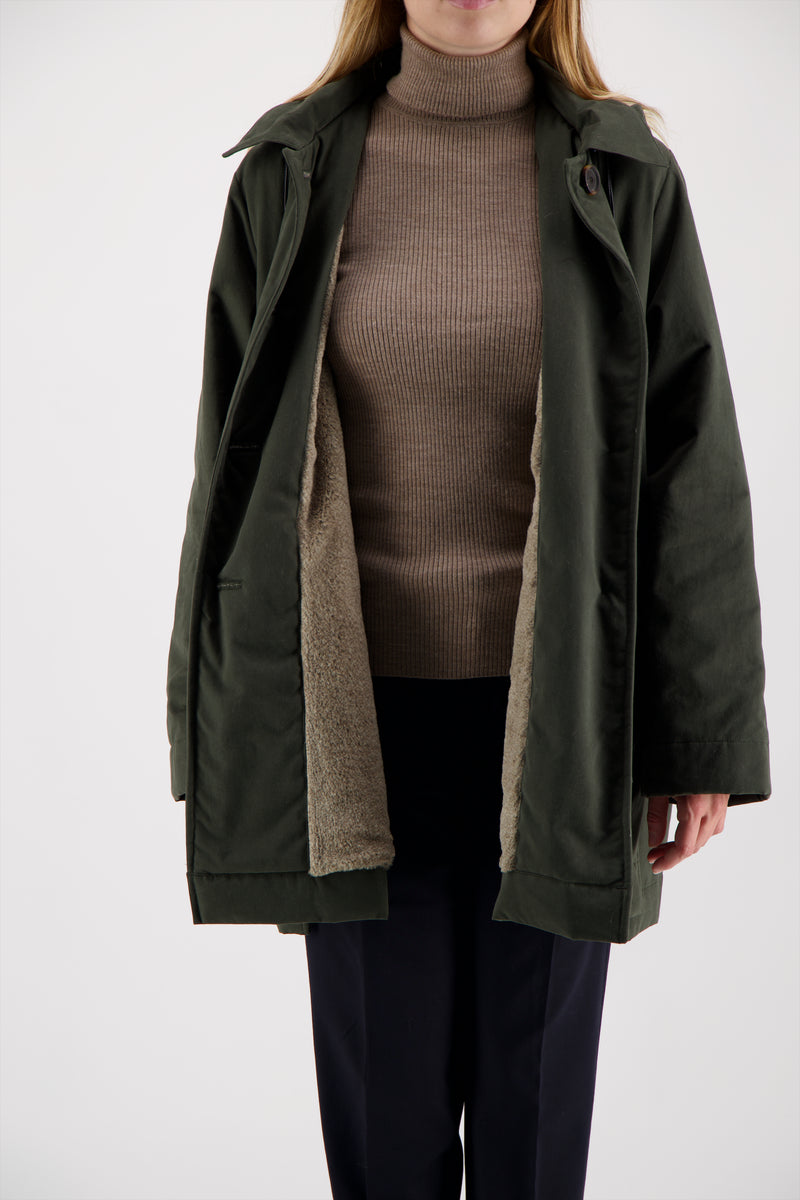 PARKA INAYA COR en coton déperlant disponible en coloris bronze, gris, kaki, craie, blueblack, taupe
