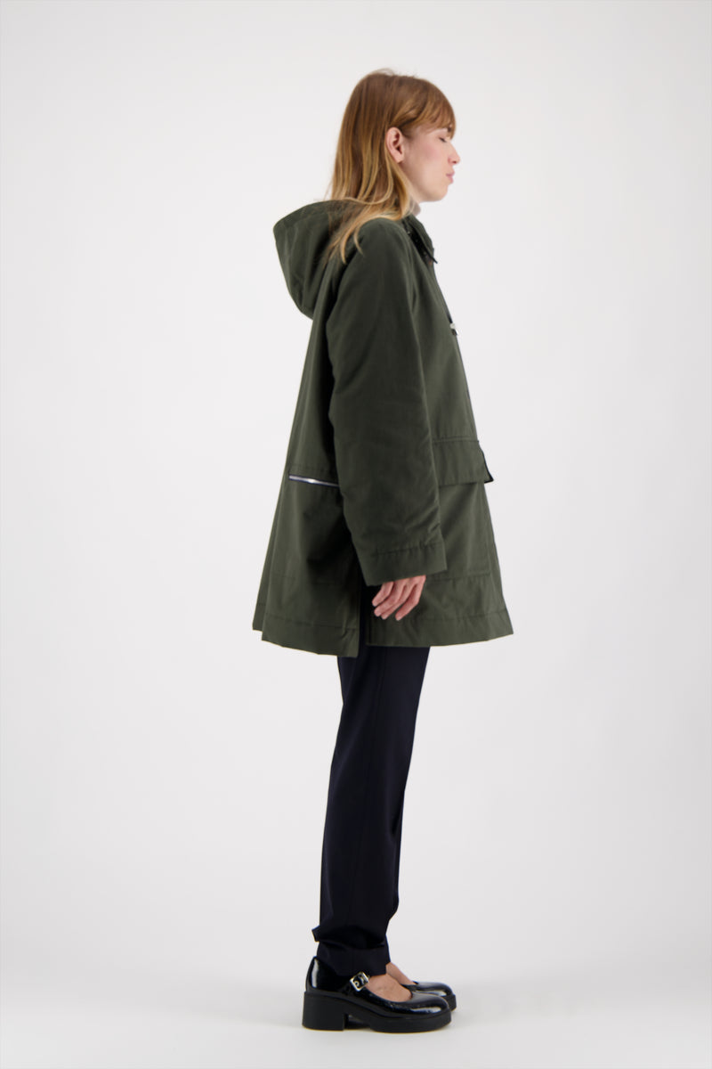 PARKA INAYA COR en coton déperlant disponible en coloris bronze, gris, kaki, craie, blueblack, taupe