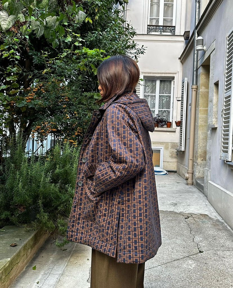 PARKA INAYA en coton imperméable avec imprimé exclusif et doublure en fausse fourrure