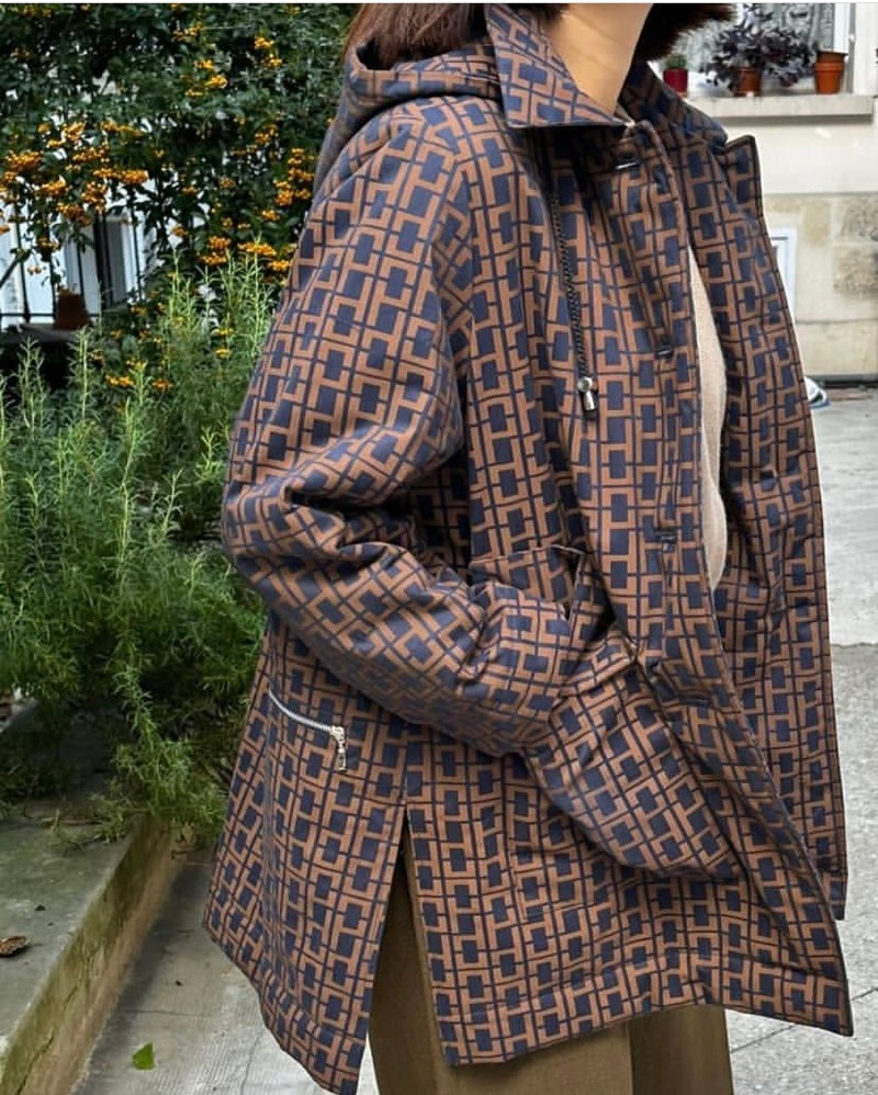 PARKA INAYA en coton imperméable avec imprimé exclusif et doublure en fausse fourrure