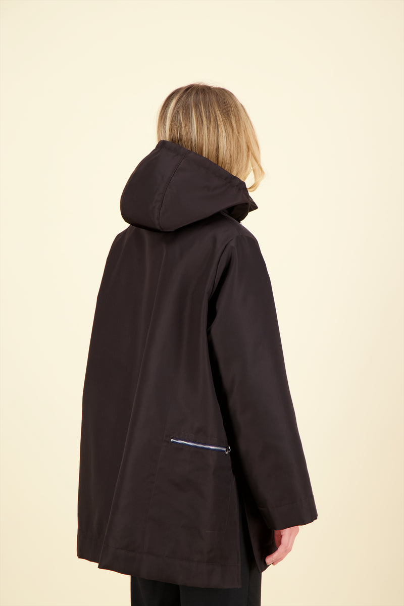 PARKA INAYA en polyamide avec doublure en fausse fourrure coloris café