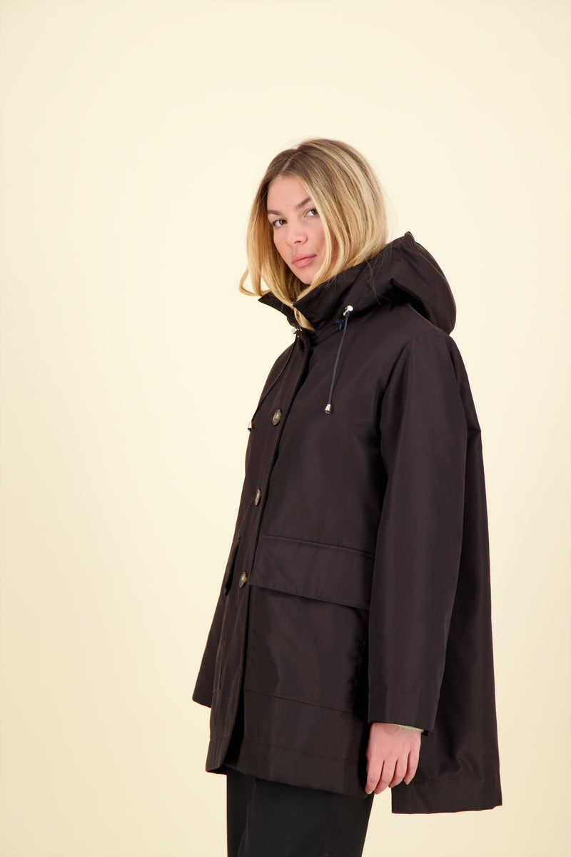 PARKA INAYA en polyamide avec doublure en fausse fourrure coloris café