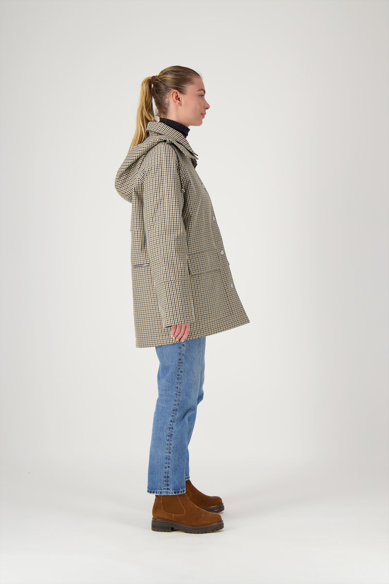 PARKA INES en coton déperlant à carreaux