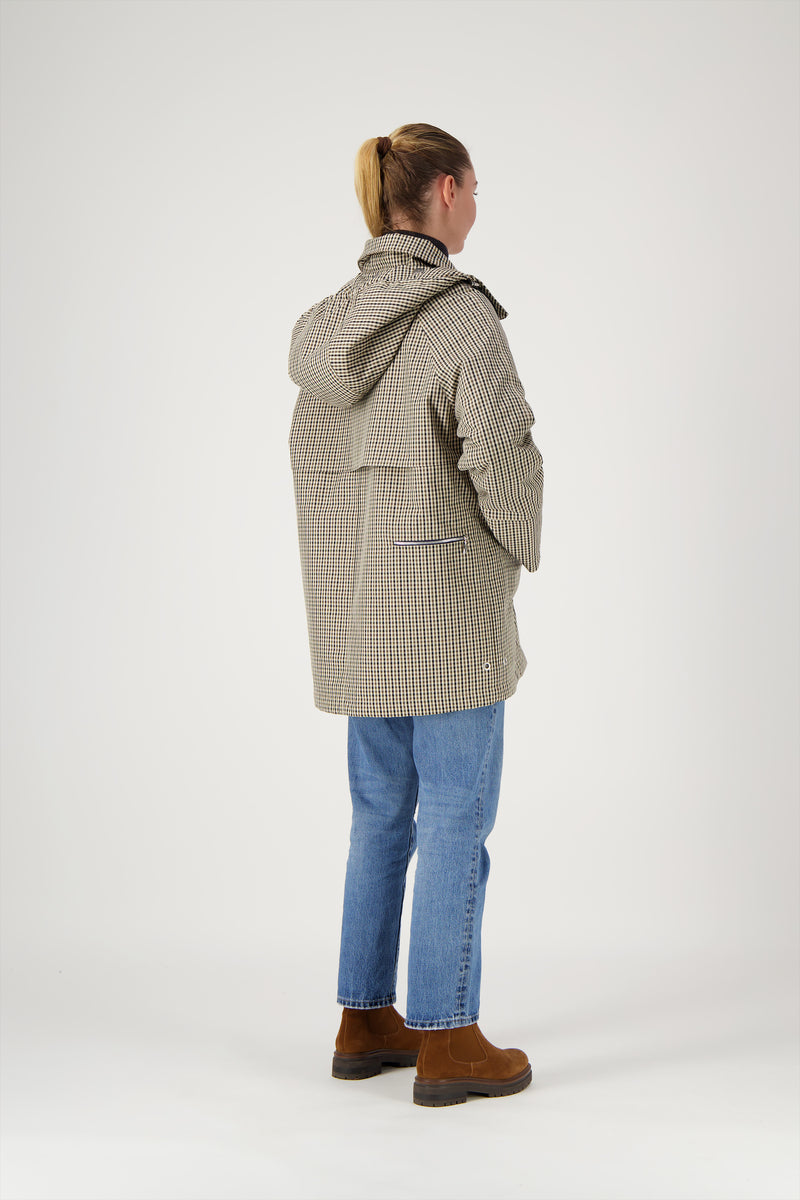 PARKA INES en coton déperlant à carreaux