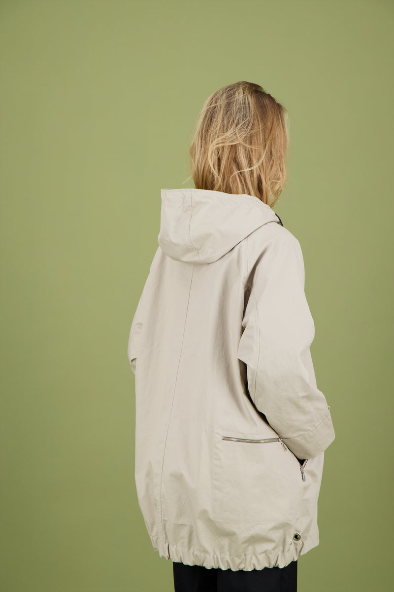 PARKA ISCHIA en coton enduit imperméable coloris dune