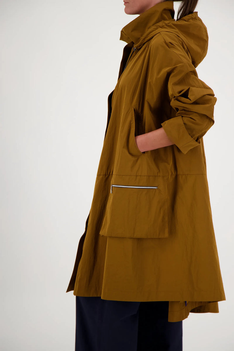 PARKA KARINE EN COTON DÉPERLANT TABAC