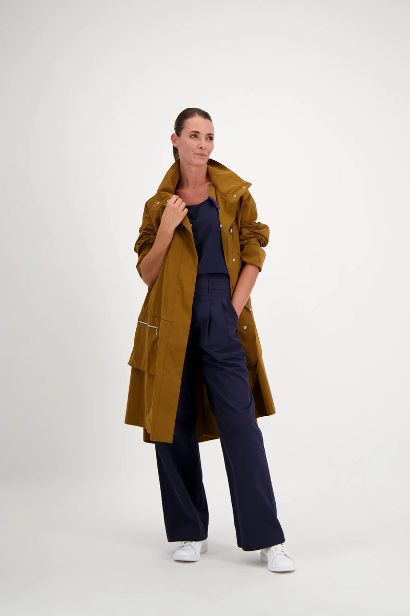 PARKA KARINE EN COTON DÉPERLANT TABAC