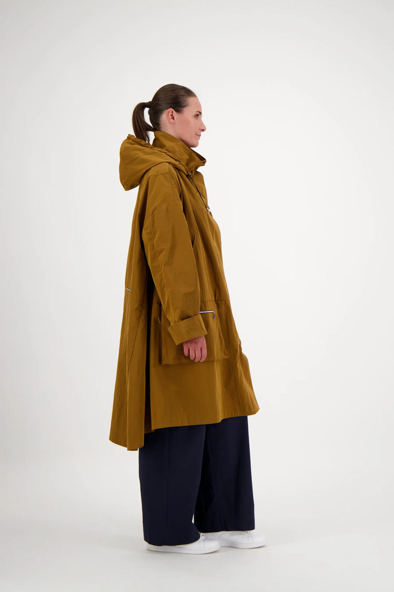 PARKA KARINE EN COTON DÉPERLANT TABAC