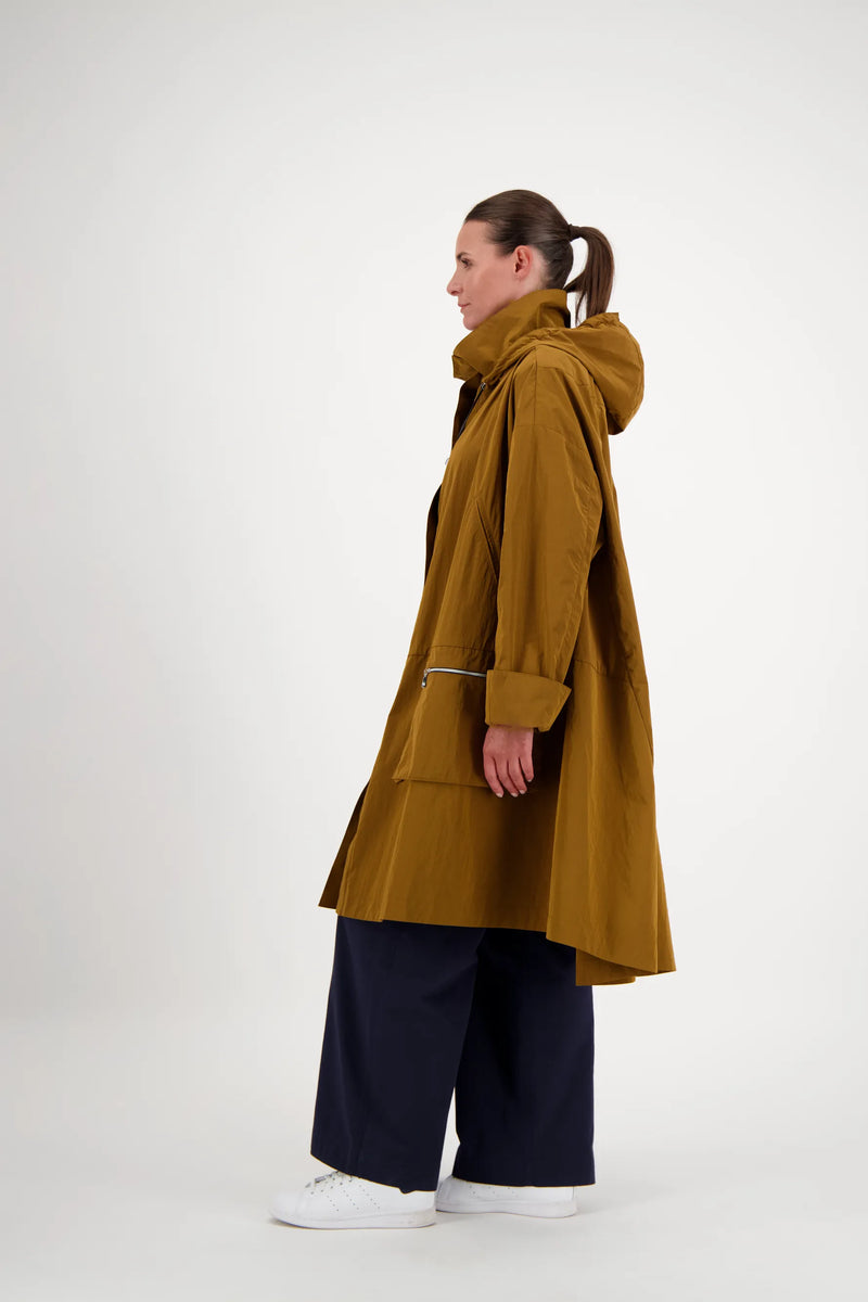 PARKA KARINE EN COTON DÉPERLANT TABAC