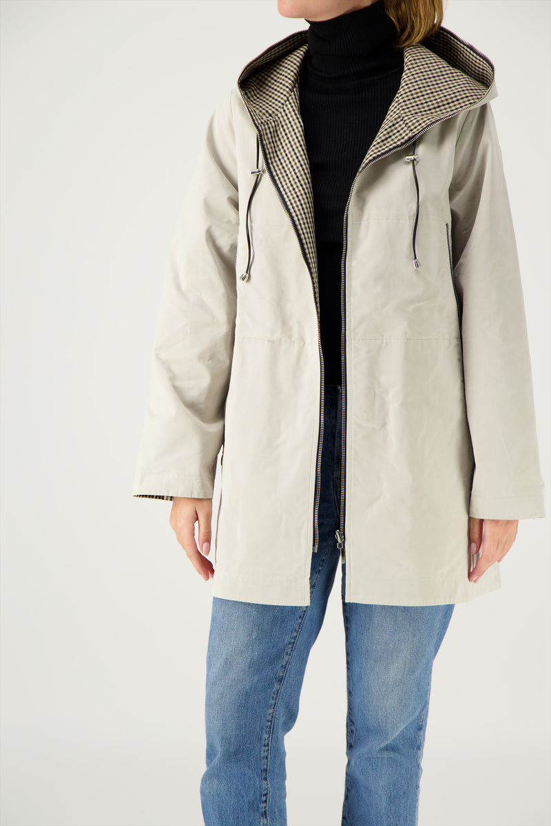 PARKA KENYA en coton déperlant coloris craie