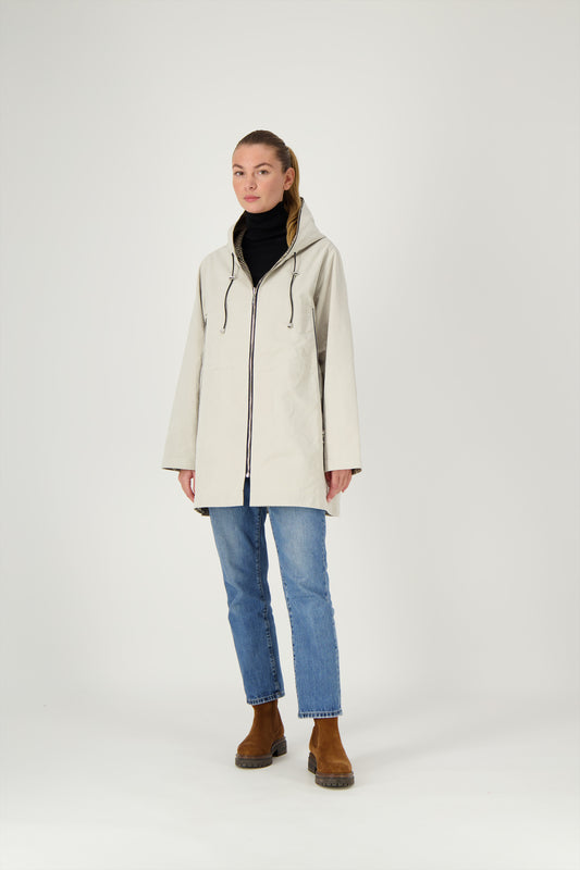 PARKA KENYA COR en coton déperlant disponible en coloris bronze, gris, kaki, craie, blueblack, taupe