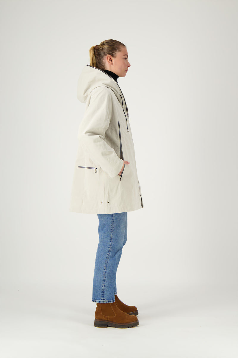 PARKA KENYA en coton déperlant coloris craie