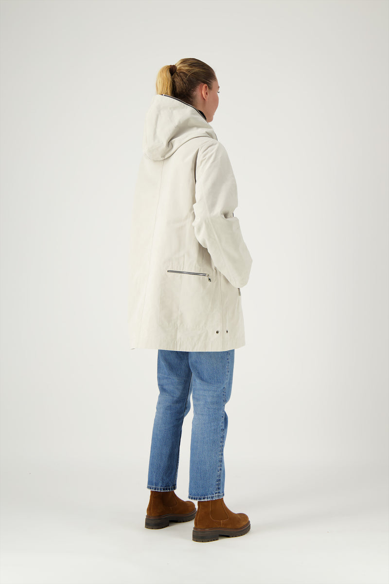 PARKA KENYA en coton déperlant coloris craie