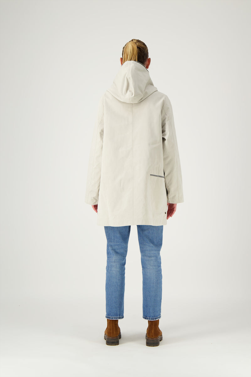 PARKA KENYA en coton déperlant coloris craie