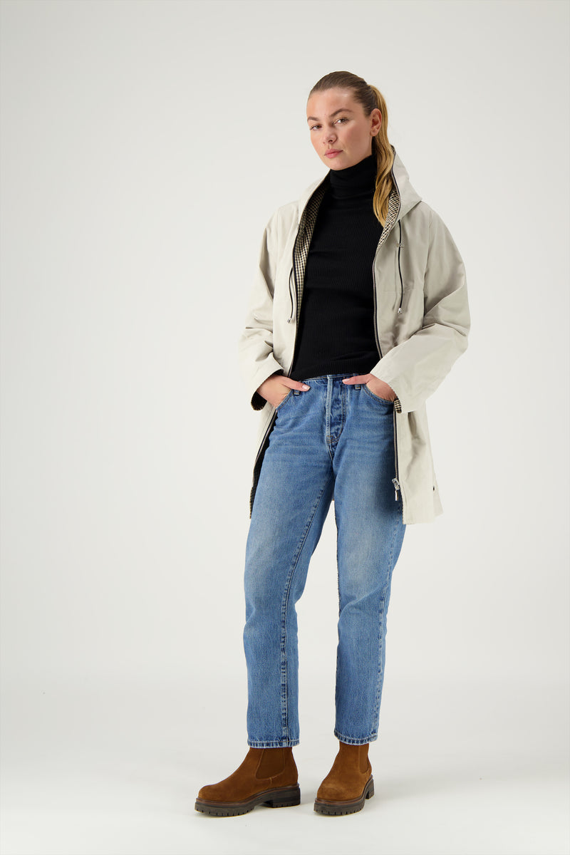 PARKA KENYA en coton déperlant coloris craie