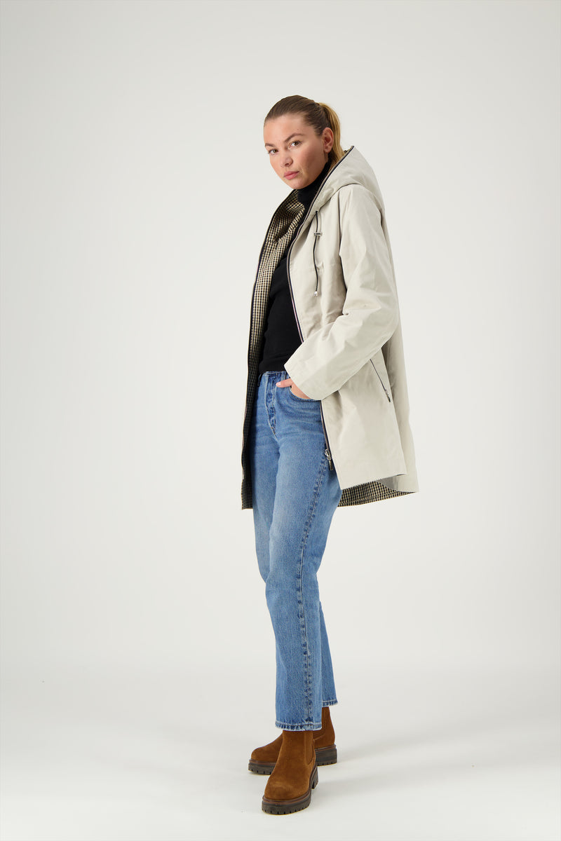 PARKA KENYA en coton déperlant coloris craie