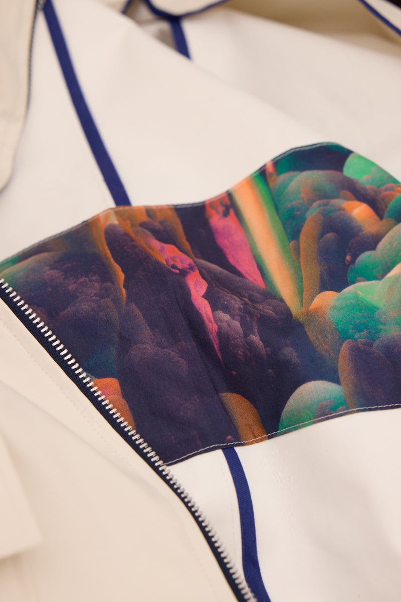 PARKA IMPERMÉABLE CAPRI EN COTON GOMMÉ CIMENT