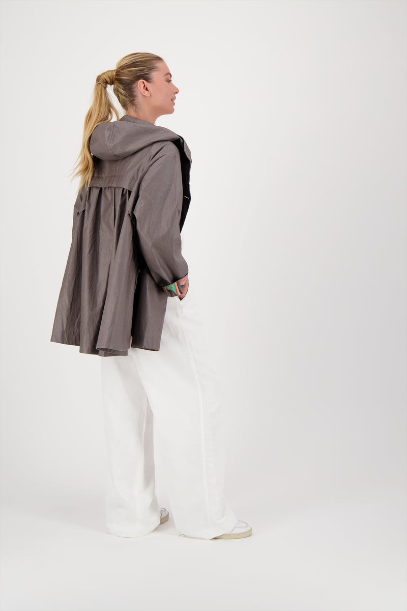 PARKA LAURA EN LIN ENDUIT DÉPERLANT BRONZE