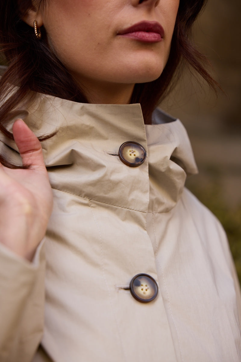 PARKA LAURA EN COTON DÉPERLANT SABLE