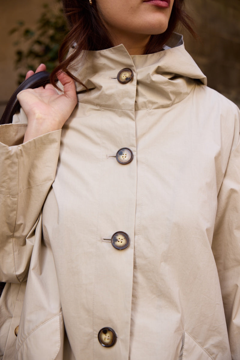 PARKA LAURA EN COTON DÉPERLANT SABLE