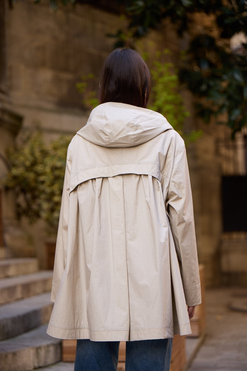 PARKA LAURA EN COTON DÉPERLANT SABLE