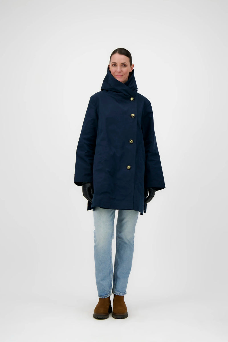 PARKA LENA en coton déperlant encre