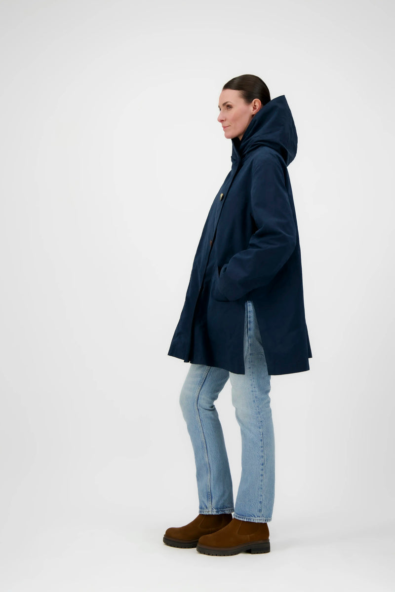 PARKA LENA en coton déperlant encre