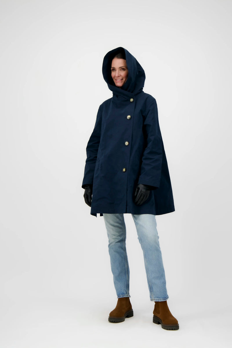 PARKA LENA en coton déperlant encre
