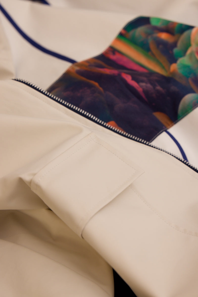 PARKA IMPERMÉABLE CAPRI EN COTON GOMMÉ CIMENT