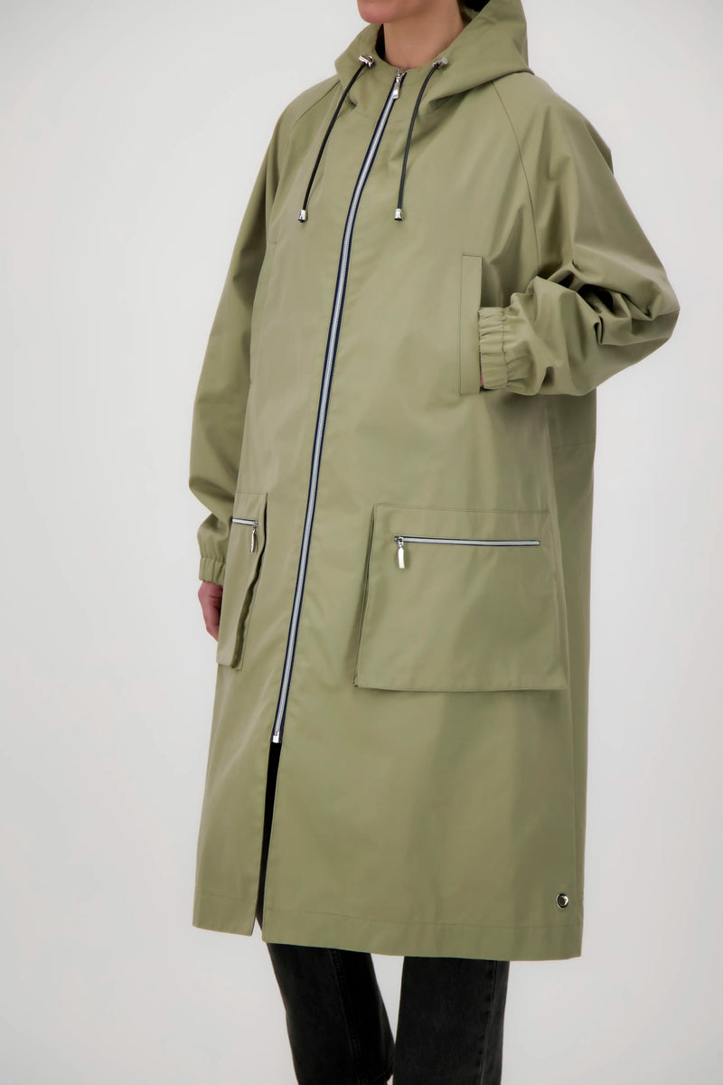 PARKA MARTA en coton déperlant taupe