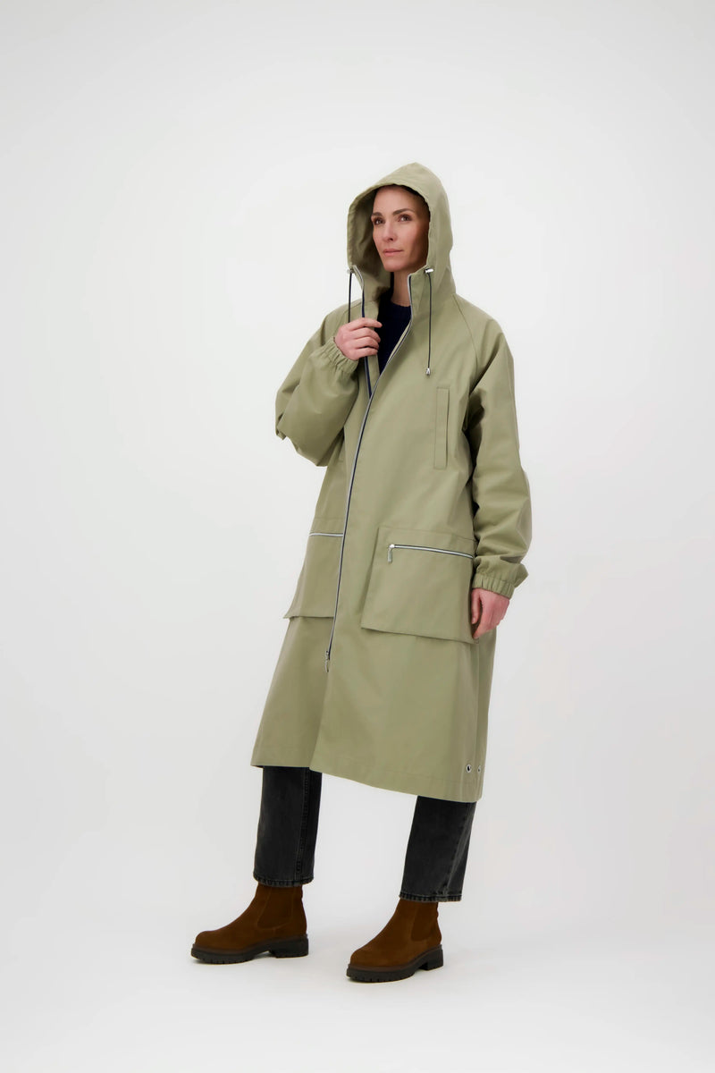 PARKA MARTA en coton déperlant taupe