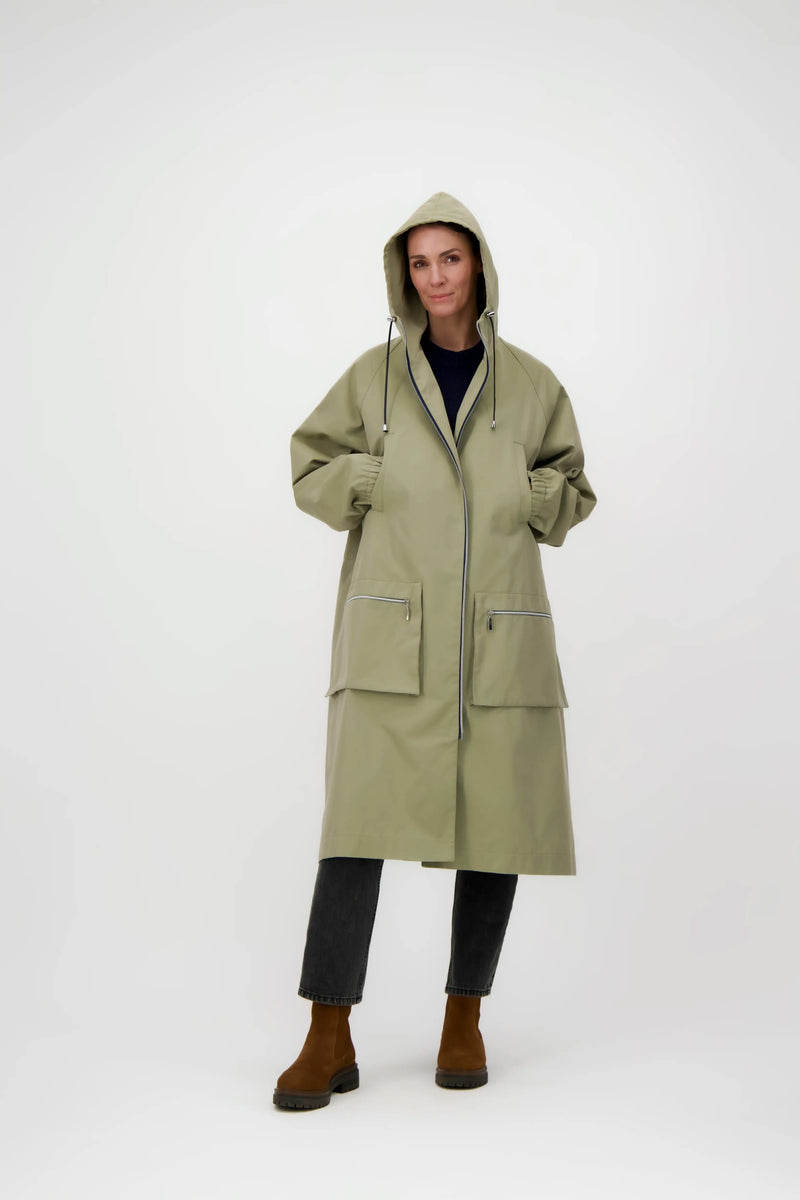 PARKA MARTA en coton déperlant taupe