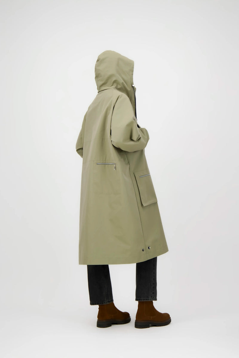 PARKA MARTA en coton déperlant taupe