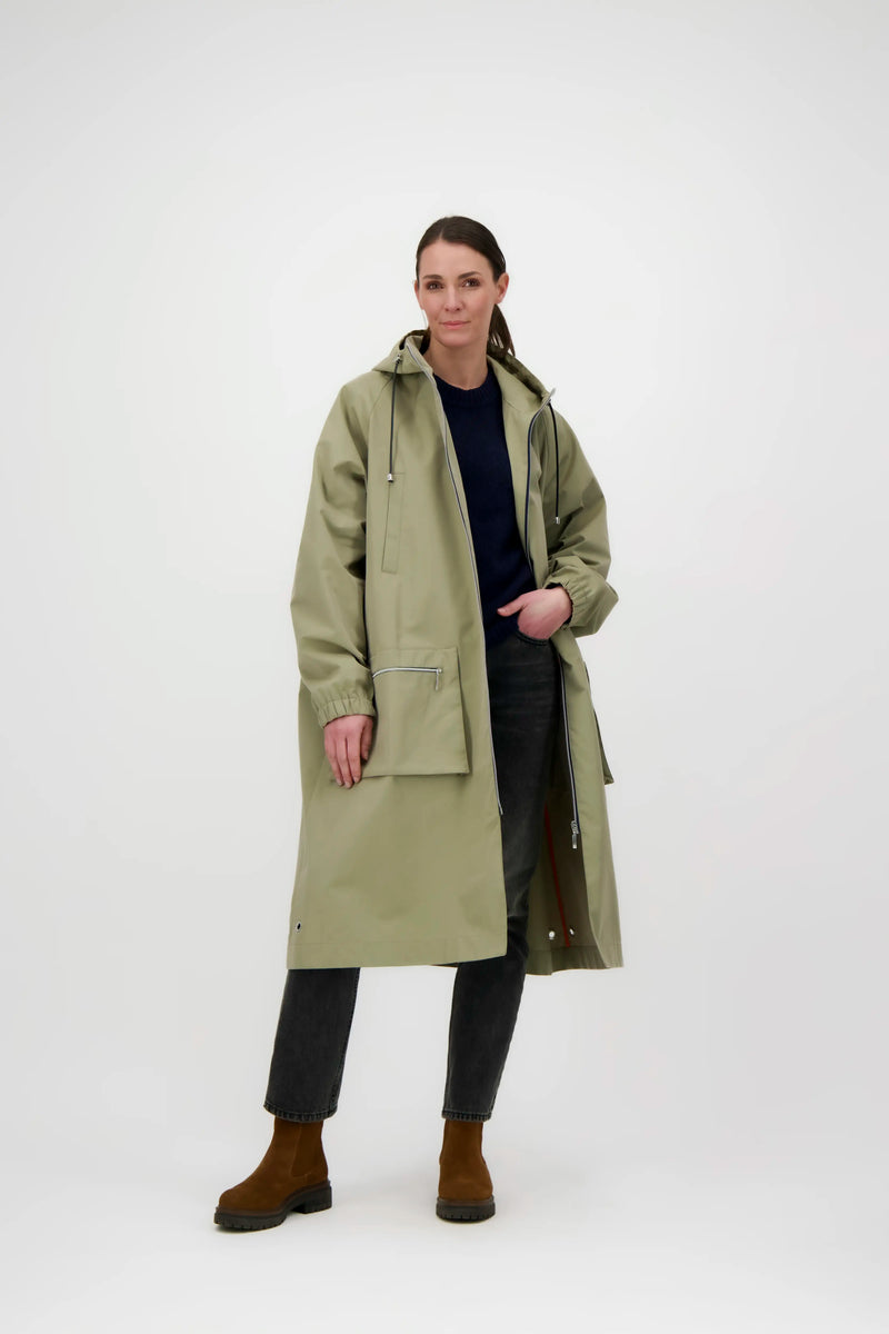 PARKA MARTA en coton déperlant taupe