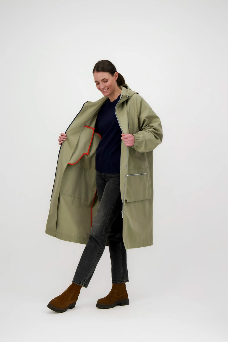 PARKA MARTA en coton déperlant taupe