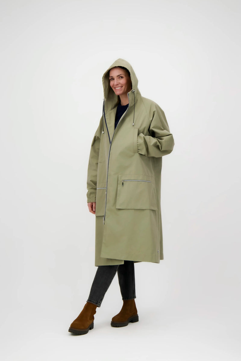 PARKA MARTA en coton déperlant taupe